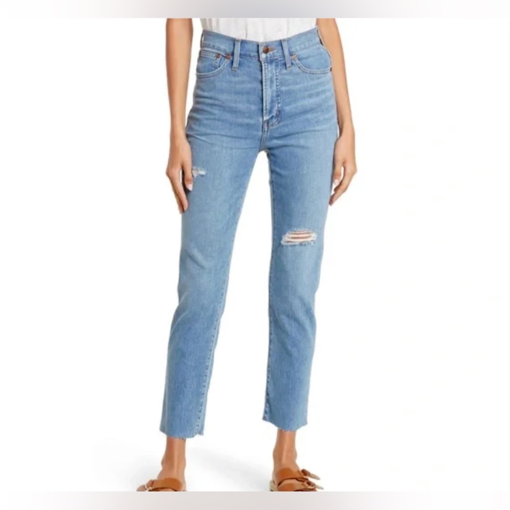 Madewell Perfect Vintage Straight Jean Distressed Croton Wash Size 32